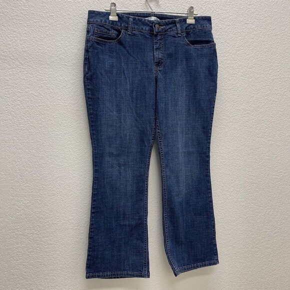 Riders by Lee Mid Rise Boot Cut Jeans Womens Size 14P Denim 13050H6 Medium Wash - Picture 1 of 8